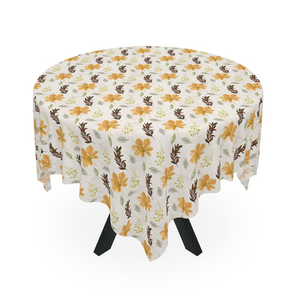 Gold Fall Leaves Tablecloth Décor Autumn Thanksgiving