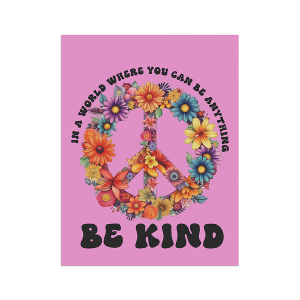 Peaceful Floral Garden Banner Be Kind Yard Flag Art, Double-Sided Kindness Sign