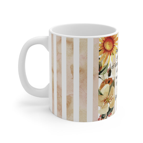 Sunflower Bible Verse Coffee Mug Let Us Not Grow Weary