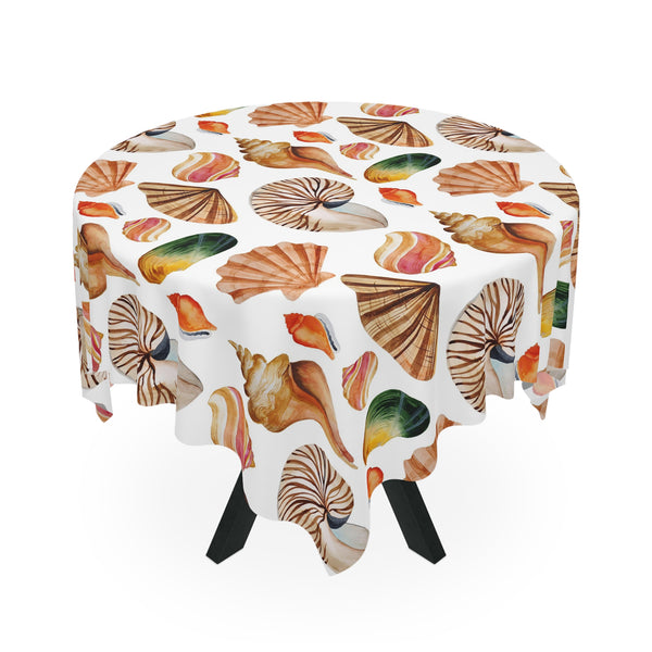 Seashell Pattern Tropical Beach House Tablecloth Home Décor