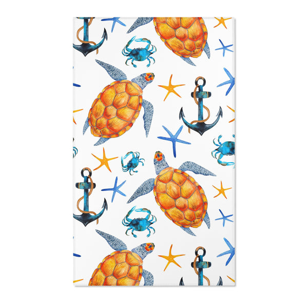 Sea Turtles Ocean Beach House Area Rugs 3-sizes Durable Home Décor