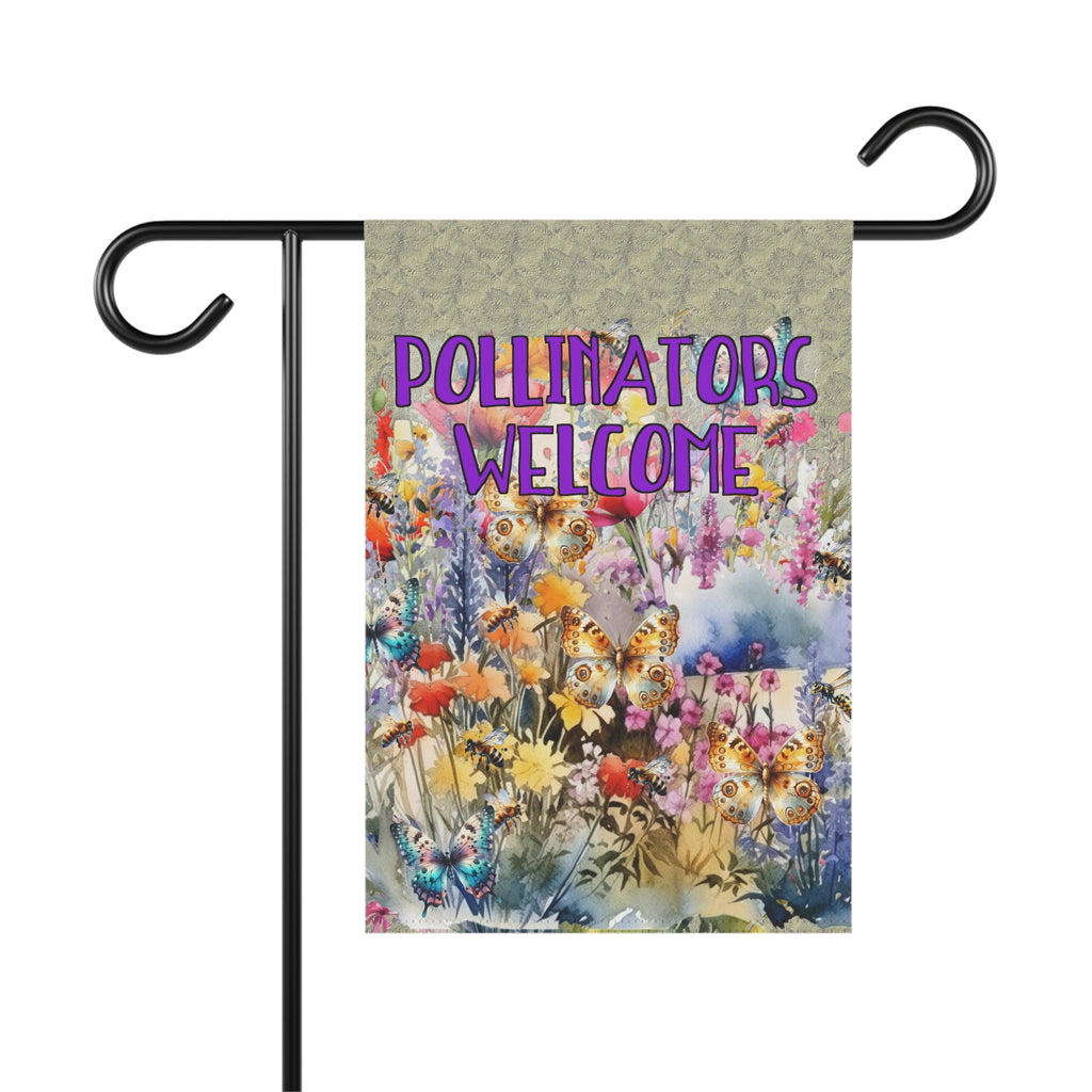 Gifts for Gardeners Pollinators Welcome Garden & House Banner