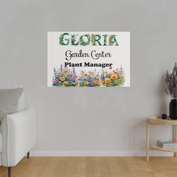 Gifts for Gardeners Personalized Matte Canvas Sign, Stretched, Home Décor Gardening