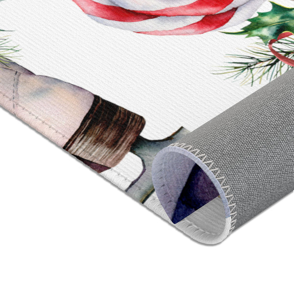 Christmas Décor Skates Candy Cane Area Rugs 3 Sizes Durable