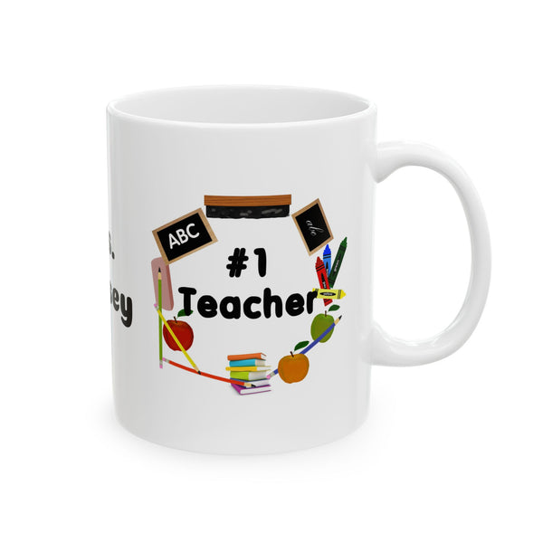 Personalized Number 1 Teacher Coffee Mug – Custom Ceramic Gift for Educators