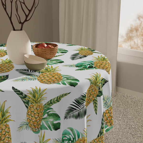 Pineapple Fern Leaves Tropical Pattern Tablecloth Décor