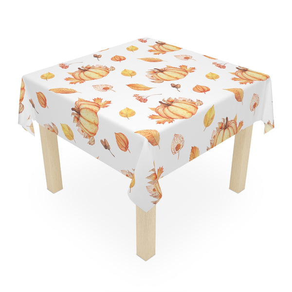 Pumpkin Fall Tablecloth Holiday Décor Autumn Leaves