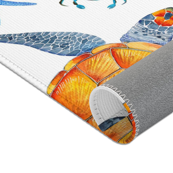 Sea Turtles Ocean Beach House Area Rugs 3-sizes Durable Home Décor