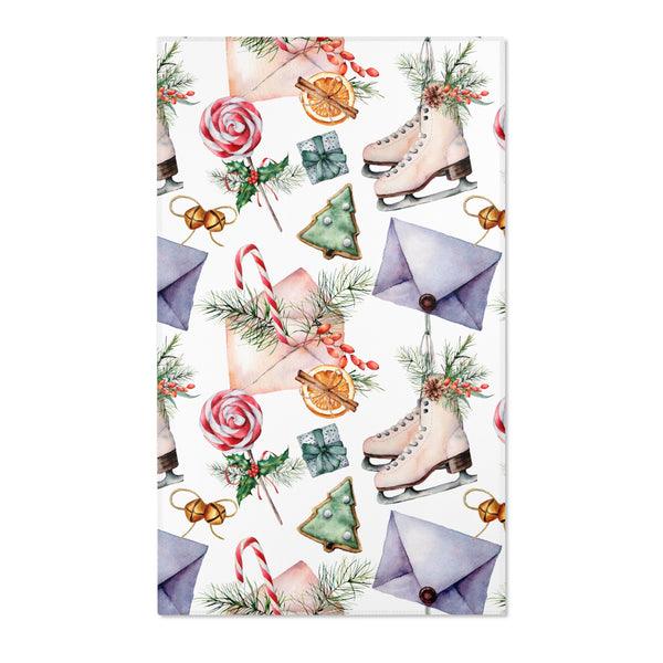 Christmas Décor Skates Candy Cane Area Rugs 3 Sizes Durable