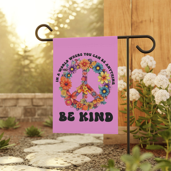 Peaceful Floral Garden Banner Be Kind Yard Flag Art, Double-Sided Kindness Sign