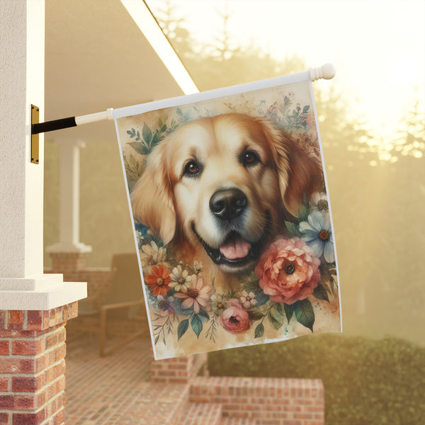 Golden Retriever Garden Banner Dog Lover Outdoor Flag Yard Decor, Pet Lover Gift