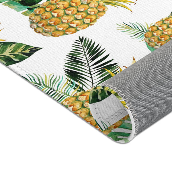 Welcome Pineapple Tropical Beach Area Rugs 3 Sizes Durable Home Décor