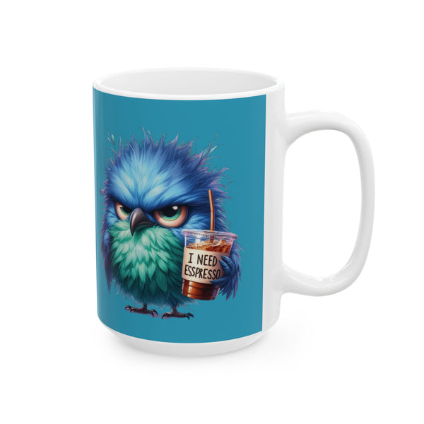Grumpy Bird Coffee Mug - Funny Bird Ceramic Cup, Cute Gift Coffee Lovers