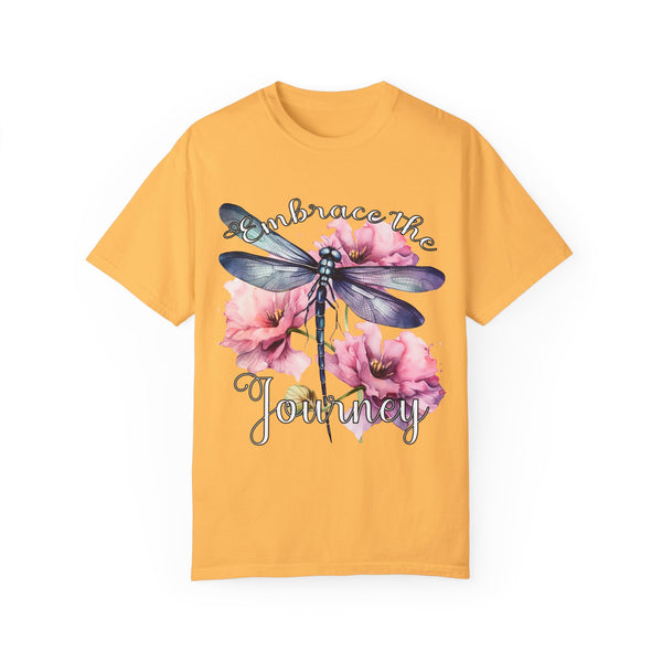 Embrace the Journey Dragonfly Comfort Color T-shirt, Women's Shirts Relaxed Fit Soft Cotton Shirt
