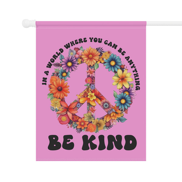 Peaceful Floral Garden Banner Be Kind Yard Flag Art, Double-Sided Kindness Sign