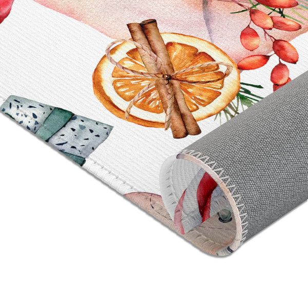 Christmas Décor Skates Candy Cane Area Rugs 3 Sizes Durable