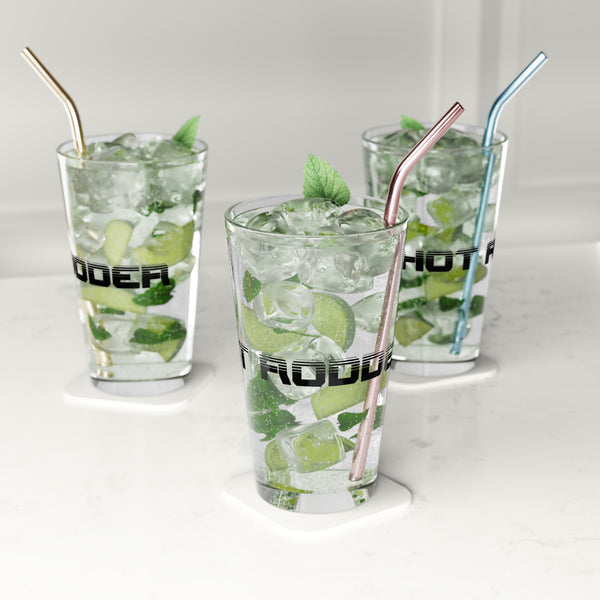 Gift for Gearheads Hot Rodder Pint Glass, 16oz Beer Tumbler