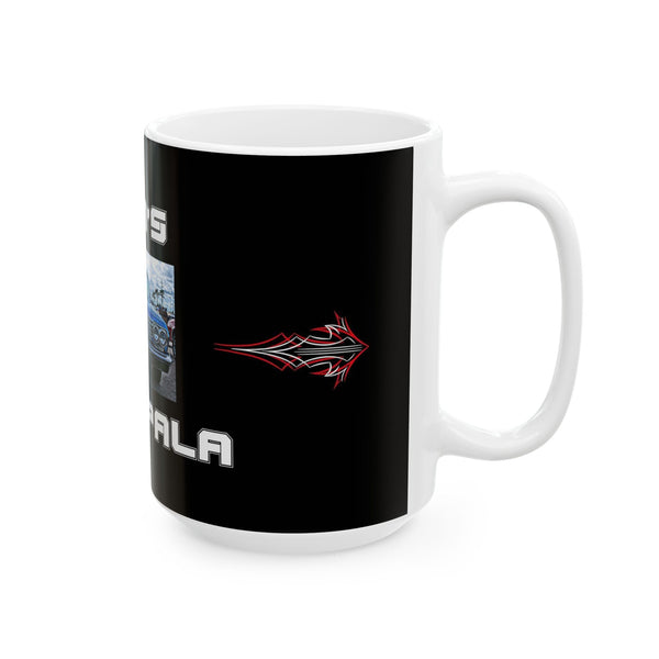 Gifts for Gearhead Personalized Custom Black Coffee Mug Car Photo Name Pinstripe