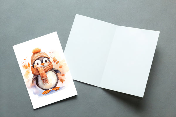 10 Handmade Autumn Animals – Blank Inside – Folded 4x6 Every Occasion Cards with White Envelopes