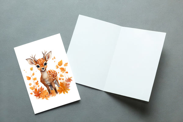 10 Handmade Autumn Animals – Blank Inside – Folded 4x6 Every Occasion Cards with White Envelopes