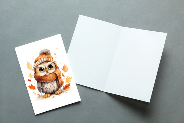 10 Handmade Autumn Animals – Blank Inside – Folded 4x6 Every Occasion Cards with White Envelopes