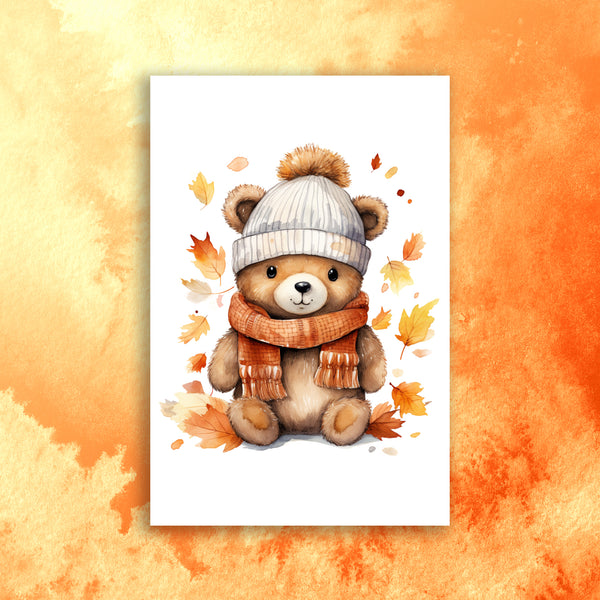 10 Handmade Autumn Animals – Blank Inside – Folded 4x6 Every Occasion Cards with White Envelopes