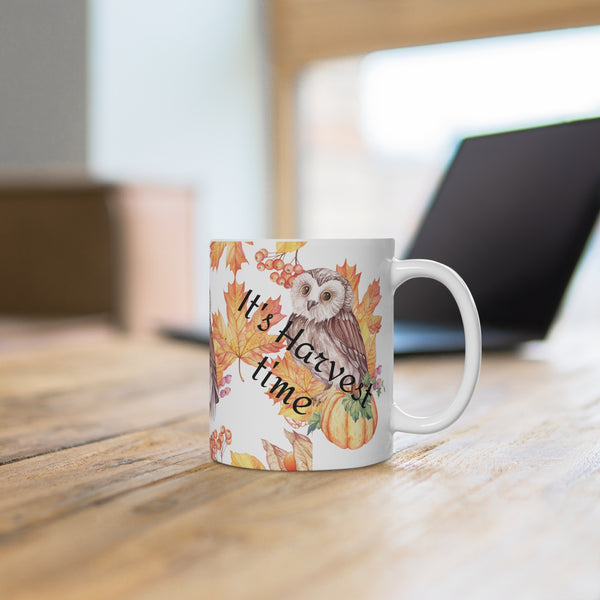 Celebrate Autumn: Owl Harvest Time Coffee Mug
