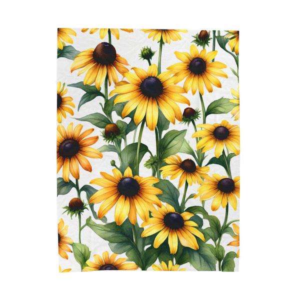 Black Eyed Susan Velveteen Plush Blanket for Cozy Vibes, Perfect Gift for Home Decor, Fall, Birthdays, Housewarming, or Relaxation