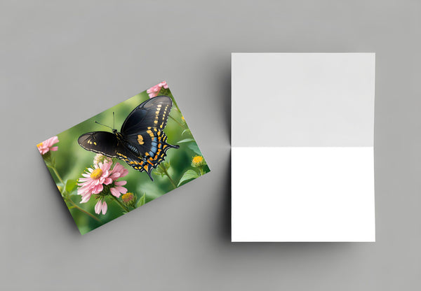 6 Handmade Butterflies – Blank Inside – Folded 4x6 Every Occasion Cards with White Envelopes