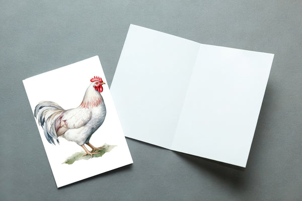 10 Handmade Chickens – Blank Inside – Folded 4x6 Every Occasion Cards with White Envelopes