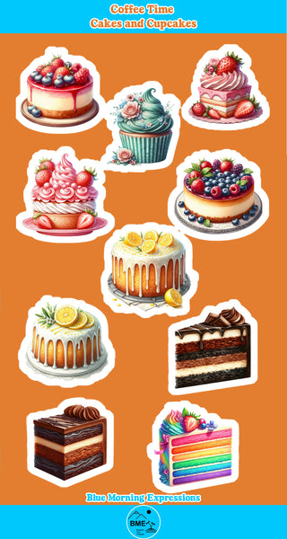Handmade Stickers for Laptops, Journals, Notebooks, Scrapbooks Coffee Time