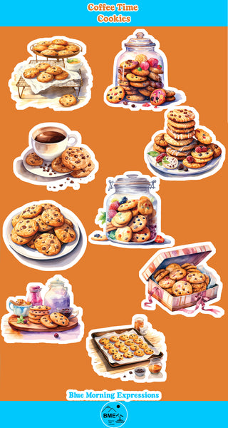 Handmade Stickers for Laptops, Journals, Notebooks, Scrapbooks Coffee Time