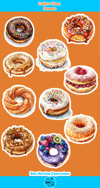 Handmade Stickers for Laptops, Journals, Notebooks, Scrapbooks Coffee Time