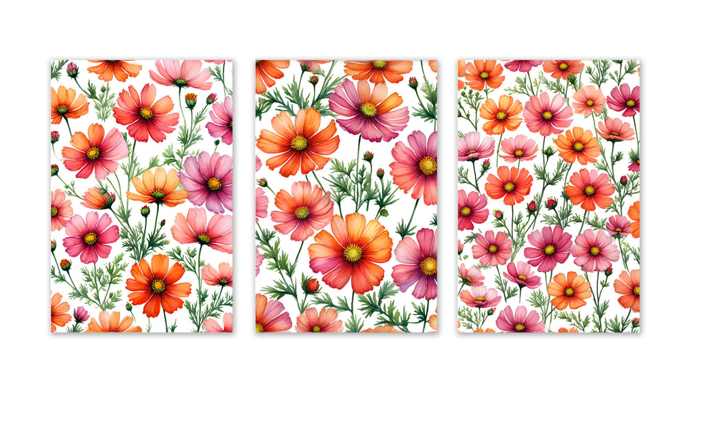 6 Handmade Cosmos – Blank Inside – Folded 4x6 Every Occasion Cards with White Envelopes