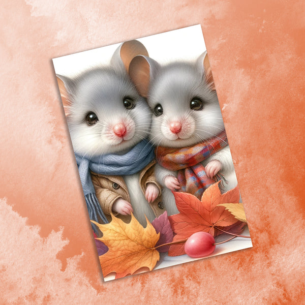 8 Handmade Baby Mice – Blank Inside – Folded 4x6 Every Occasion Cards with White Envelopes