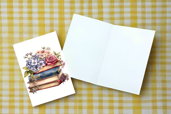 8 Handmade Floral Books – Blank Inside – Folded 4x6 Every Occasion Cards with White Envelopes