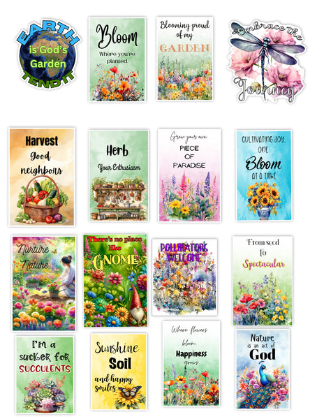 Handmade stickers for gardeners