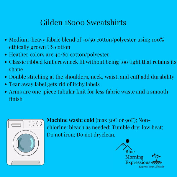 Gilden 18000 Sweatshirts Care Instructions