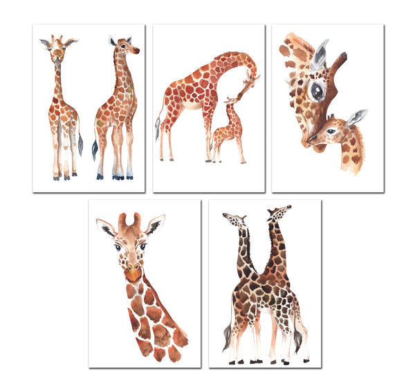 10 Handmade Notecards 4x6 with Envelopes Blank Folded Giraffes
