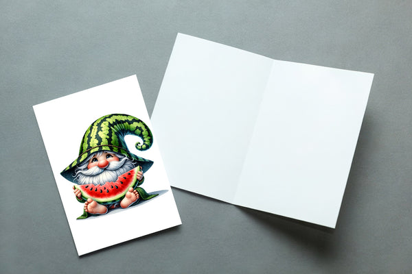 10 Handmade Garden Gnomes – Blank Inside – Folded 4x6 Every Occasion Cards with White Envelopes