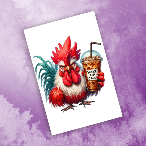 10 Handmade Grumpy Coffee Animals – Blank Inside – Folded 4x6 Every Occasion Notecards with White Envelopes