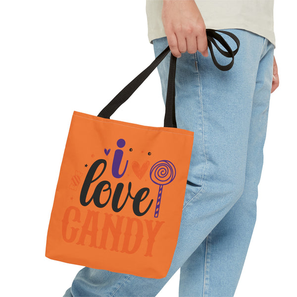 I Love Candy Halloween Trick or Treat Bag, Halloween Candy Bag, Halloween Tote Bag