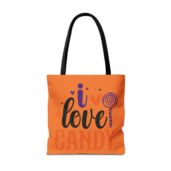 I Love Candy Halloween Trick or Treat Bag, Halloween Candy Bag, Halloween Tote Bag