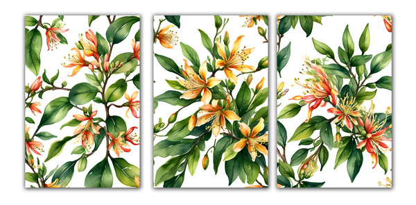 6 Handmade Honeysuckle – Blank Inside – Folded 4x6 Every Occasion Cards with White Envelopes