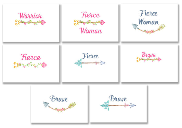 8 Handmade Inspiration Cards – Blank Inside – Folded 4x6 Every Occasion Notecards with White Envelopes