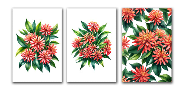 6 Handmade Ixora – Blank Inside – Folded 4x6 Every Occasion Cards with White Envelopes