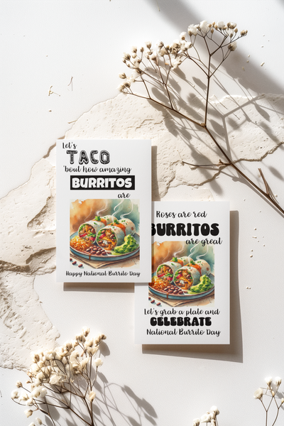 National burrito day handmade greeting cards