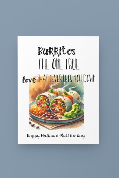 National Burrito Day handmade greeting cards