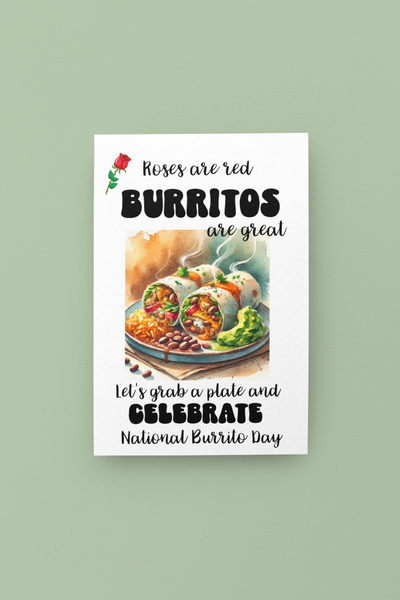 National Burrito day greeting cards