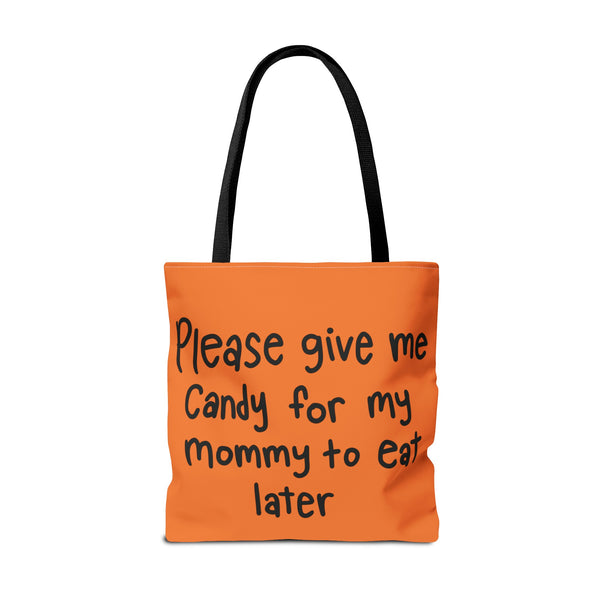 Please Give me Candy Halloween Trick or Treat Bag on a plain white background